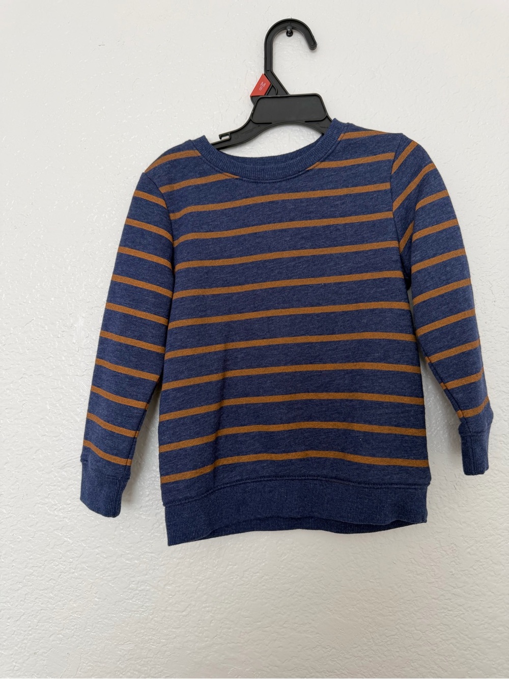 Cat & Jack Toddler Boy Blue & Orange Striped Crewneck Sweatshirt Size 4T - Picture 2 of 8